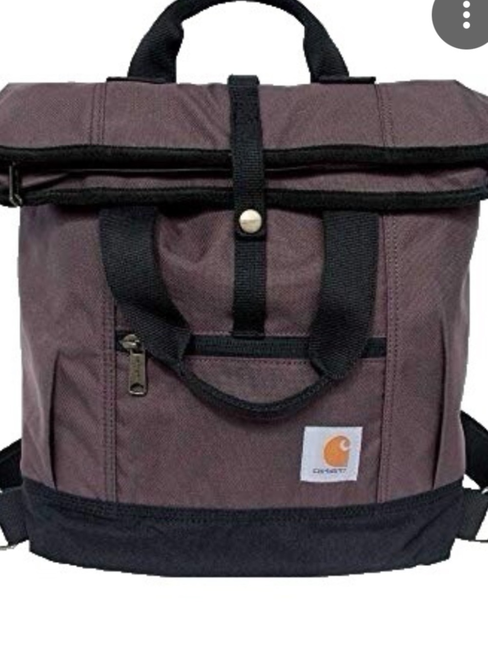 Carhartt Legacy Brown Canvas Tote-Style Backpack with Black Trim